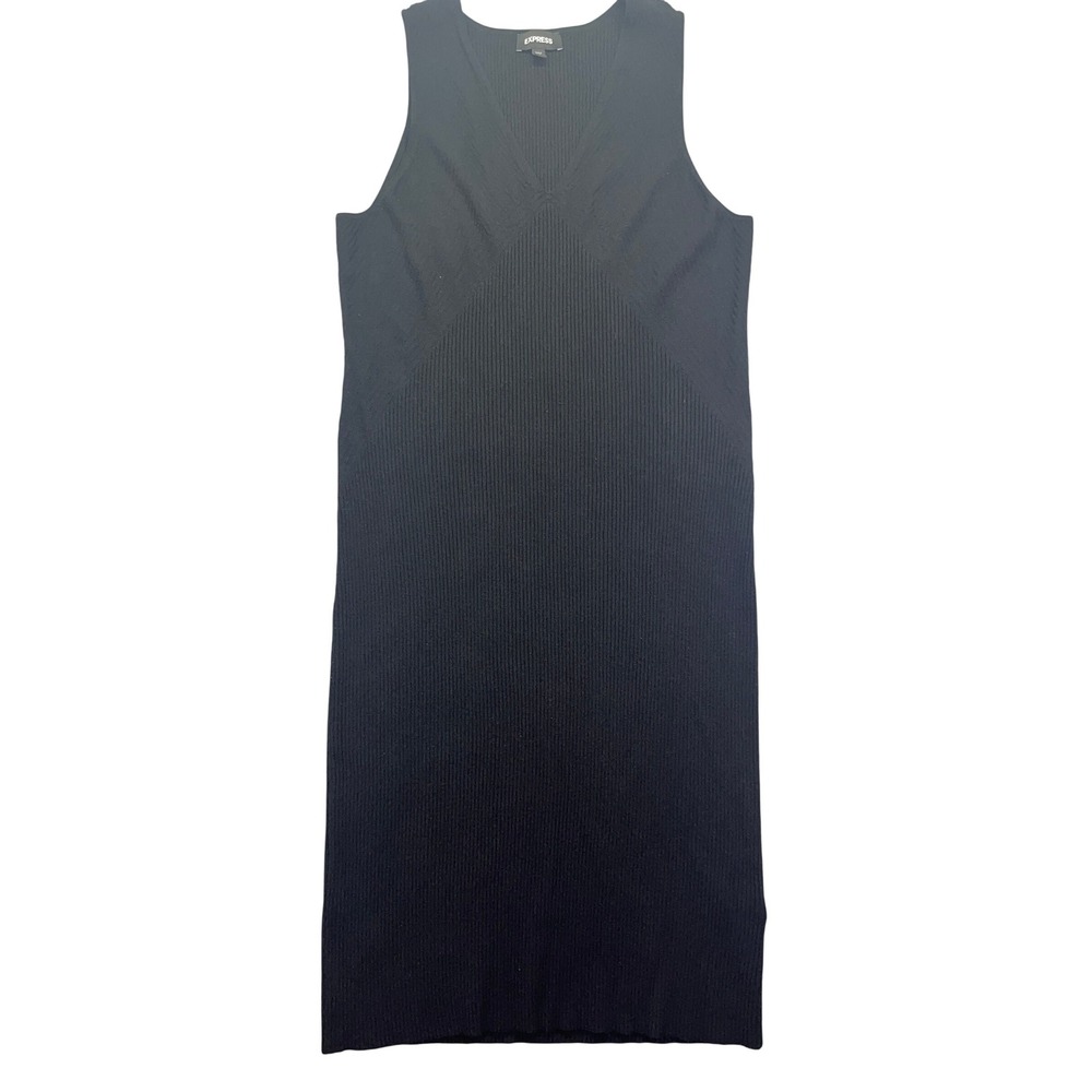 Express Ribbed‎ Tank Dress Bodycon Sleeveless Casual Black XL